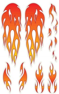Wishbone balance bike decal stickers - flames