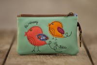 Natural Life - vegan leather coin purse - birds