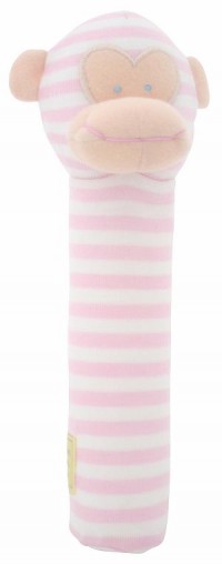 Alimrose Monkey Handsqueaker - pink stripe